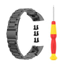 For Huawei Honor Band 4 (CRS-B19) / Honor Band 5 (CRS-B19S) Three Beads Steel Wrist Strap Watchband(Black)