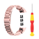 For Huawei Honor Band 4 (CRS-B19) / Honor Band 5 (CRS-B19S) Three Beads Steel Wrist Strap Watchband(Rose Pink)