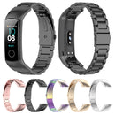 For Huawei Honor Band 4 (CRS-B19) / Honor Band 5 (CRS-B19S) Three Beads Steel Wrist Strap Watchband(Rose Pink)