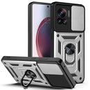 For Motorola Edge 30 Ultra Sliding Camera Cover Design TPU+PC Phone Case(Silver)