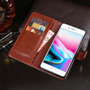 idewei For iPhone SE 2022 / SE 2020 Crazy Horse Texture Horizontal Flip Leather Case with Holder & Card Slots & Wallet(Yellow)