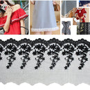 20 Yards Lace Ribbon Tape 15cm Lace Trim DIY Embroidered For Sewing Decoration Lace Fabric(Black)