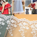 20 Yards Lace Ribbon Tape 15cm Lace Trim DIY Embroidered For Sewing Decoration Lace Fabric(White)