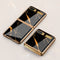 For Galaxy Z Flip GKK Glass + PC Foldable Painted Pattern Case(Gold+Black)