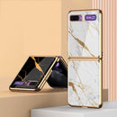 For Galaxy Z Flip GKK Glass + PC Foldable Painted Pattern Case(Mysterious Black)