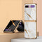 For Galaxy Z Flip GKK Glass + PC Foldable Painted Pattern Case(Mysterious Black)