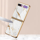 For Galaxy Z Flip GKK Glass + PC Foldable Painted Pattern Case(Mysterious Black)