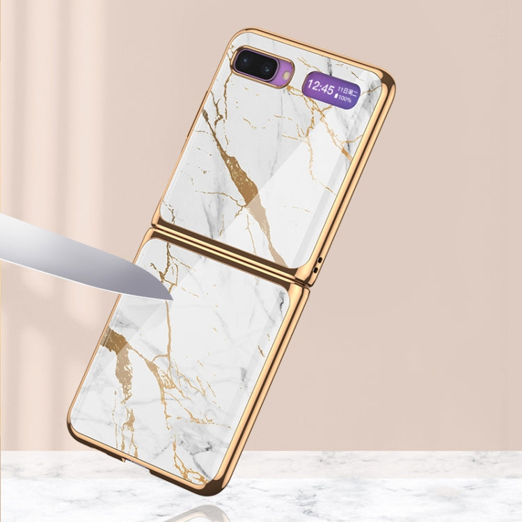 For Galaxy Z Flip GKK Glass + PC Foldable Painted Pattern Case(Mysterious Black)