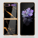 For Galaxy Z Flip GKK Glass + PC Foldable Painted Pattern Case(Mysterious Black)