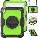 For iPad 10th Gen 10.9 2022 Silicone + PC Full Body Protection Tablet Case(Yellow Green + Black)