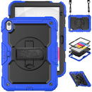 For iPad 10th Gen 10.9 2022 Silicone + PC Full Body Protection Tablet Case(Black + Dark Blue)