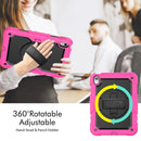 For iPad 10th Gen 10.9 2022 Silicone + PC Full Body Protection Tablet Case(Black + Rose Red)