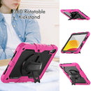 For iPad 10th Gen 10.9 2022 Silicone + PC Full Body Protection Tablet Case(Black + Rose Red)