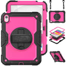 For iPad 10th Gen 10.9 2022 Silicone + PC Full Body Protection Tablet Case(Rose Red + Black)