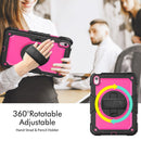 For iPad 10th Gen 10.9 2022 Silicone + PC Full Body Protection Tablet Case(Rose Red + Black)