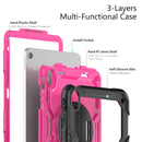 For iPad 10th Gen 10.9 2022 Silicone + PC Full Body Protection Tablet Case(Rose Red + Black)