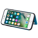 For iPhone 7 & 8 Butterfly Embossing Pattern Shockproof Protective Case with Holder & Card Slots & Photo Frame(Blue)