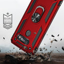 For LG K50S Shockproof TPU + PC Protective Case with 360 Degree Rotating Holder(Rose Gold)