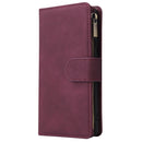 For Galaxy A41 Multifunctional Horizontal Flip Leather Case, with Card Slot & Holder & Zipper Wallet & Photo Frame(Red Wine)