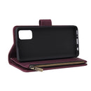 For Galaxy A41 Multifunctional Horizontal Flip Leather Case, with Card Slot & Holder & Zipper Wallet & Photo Frame(Red Wine)