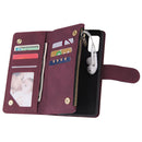 For Galaxy A41 Multifunctional Horizontal Flip Leather Case, with Card Slot & Holder & Zipper Wallet & Photo Frame(Red Wine)