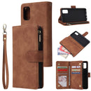 For Galaxy A41 Multifunctional Horizontal Flip Leather Case, with Card Slot & Holder & Zipper Wallet & Photo Frame(Brown)