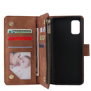 For Galaxy A41 Multifunctional Horizontal Flip Leather Case, with Card Slot & Holder & Zipper Wallet & Photo Frame(Brown)
