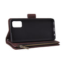 For Galaxy A41 Multifunctional Horizontal Flip Leather Case, with Card Slot & Holder & Zipper Wallet & Photo Frame(Coffee)
