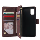 For Galaxy A41 Multifunctional Horizontal Flip Leather Case, with Card Slot & Holder & Zipper Wallet & Photo Frame(Coffee)