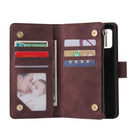 For Galaxy A41 Multifunctional Horizontal Flip Leather Case, with Card Slot & Holder & Zipper Wallet & Photo Frame(Coffee)