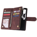 For Galaxy A41 Multifunctional Horizontal Flip Leather Case, with Card Slot & Holder & Zipper Wallet & Photo Frame(Coffee)