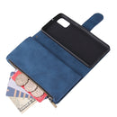 For Galaxy A41 Multifunctional Horizontal Flip Leather Case, with Card Slot & Holder & Zipper Wallet & Photo Frame(Blue)
