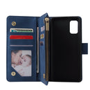 For Galaxy A41 Multifunctional Horizontal Flip Leather Case, with Card Slot & Holder & Zipper Wallet & Photo Frame(Blue)