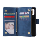 For Galaxy A41 Multifunctional Horizontal Flip Leather Case, with Card Slot & Holder & Zipper Wallet & Photo Frame(Blue)