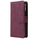 For Huawei P40 Multifunctional Horizontal Flip Leather Case, with Card Slot & Holder & Zipper Wallet & Photo Frame(Red Wine)