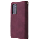 For Huawei P40 Multifunctional Horizontal Flip Leather Case, with Card Slot & Holder & Zipper Wallet & Photo Frame(Red Wine)