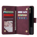 For Huawei P40 Multifunctional Horizontal Flip Leather Case, with Card Slot & Holder & Zipper Wallet & Photo Frame(Red Wine)