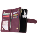 For Huawei P40 Multifunctional Horizontal Flip Leather Case, with Card Slot & Holder & Zipper Wallet & Photo Frame(Red Wine)