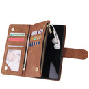 For Huawei P40 Multifunctional Horizontal Flip Leather Case, with Card Slot & Holder & Zipper Wallet & Photo Frame(Brown)