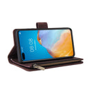 For Huawei P40 Multifunctional Horizontal Flip Leather Case, with Card Slot & Holder & Zipper Wallet & Photo Frame(Coffee)