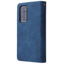 For Huawei P40 Multifunctional Horizontal Flip Leather Case, with Card Slot & Holder & Zipper Wallet & Photo Frame(Blue)