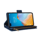 For Huawei P40 Multifunctional Horizontal Flip Leather Case, with Card Slot & Holder & Zipper Wallet & Photo Frame(Blue)
