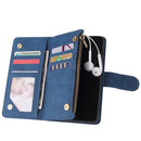 For Huawei P40 Multifunctional Horizontal Flip Leather Case, with Card Slot & Holder & Zipper Wallet & Photo Frame(Blue)