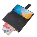For Huawei P40 Multifunctional Horizontal Flip Leather Case, with Card Slot & Holder & Zipper Wallet & Photo Frame(Black)