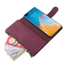 For Huawei P40 Pro Multifunctional Horizontal Flip Leather Case, with Card Slot & Holder & Zipper Wallet & Photo Frame(Red Wine)