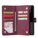 For Huawei P40 Pro Multifunctional Horizontal Flip Leather Case, with Card Slot & Holder & Zipper Wallet & Photo Frame(Red Wine)