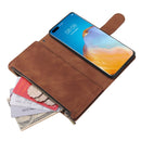 For Huawei P40 Pro Multifunctional Horizontal Flip Leather Case, with Card Slot & Holder & Zipper Wallet & Photo Frame(Brown)