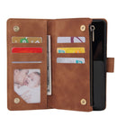 For Huawei P40 Pro Multifunctional Horizontal Flip Leather Case, with Card Slot & Holder & Zipper Wallet & Photo Frame(Brown)