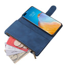 For Huawei P40 Pro Multifunctional Horizontal Flip Leather Case, with Card Slot & Holder & Zipper Wallet & Photo Frame(Blue)