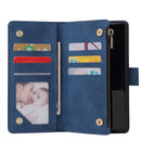 For Huawei P40 Pro Multifunctional Horizontal Flip Leather Case, with Card Slot & Holder & Zipper Wallet & Photo Frame(Blue)